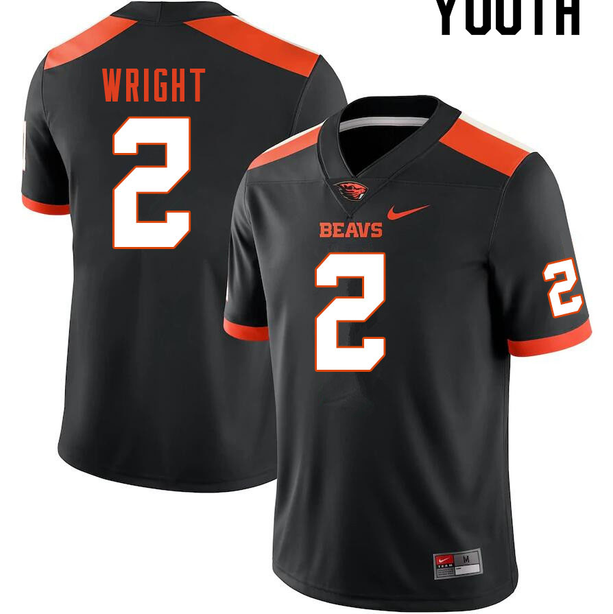 Youth #2 Nahshon Wright Oregon State Beavers College Football Jerseys Sale-Black
